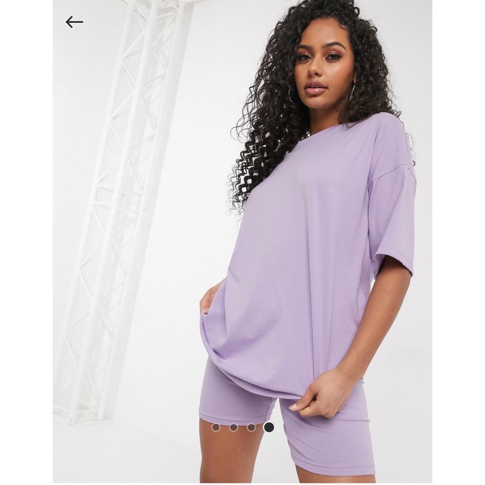 Missguided Biker Shorts Set in Lilac